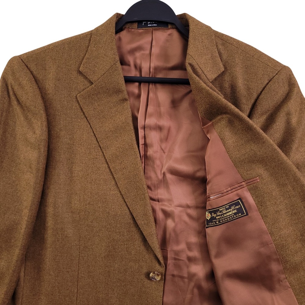 Loro Piana x Nordstrom Blazer 44L 100% Cashmere Brown Sport Coat Jacket JWN